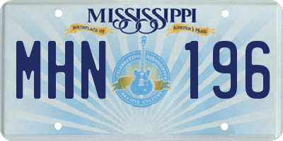 MS license plate MHN196