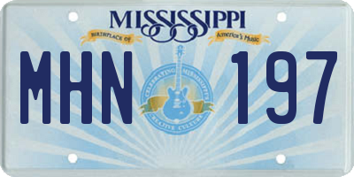MS license plate MHN197