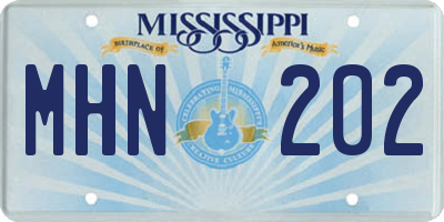 MS license plate MHN202
