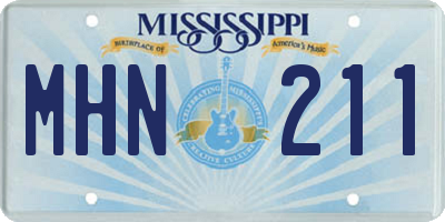MS license plate MHN211