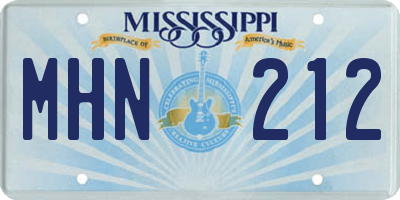 MS license plate MHN212