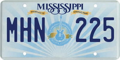 MS license plate MHN225