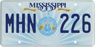 MS license plate MHN226