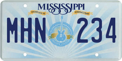 MS license plate MHN234