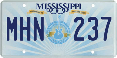 MS license plate MHN237