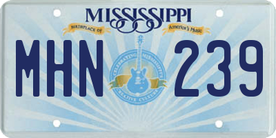 MS license plate MHN239