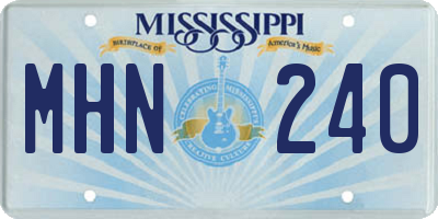 MS license plate MHN240