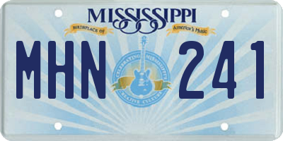 MS license plate MHN241