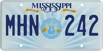 MS license plate MHN242