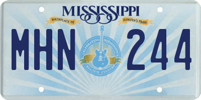 MS license plate MHN244