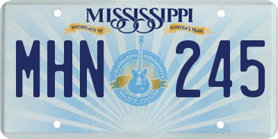 MS license plate MHN245
