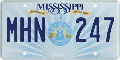 MS license plate MHN247