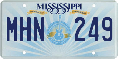 MS license plate MHN249