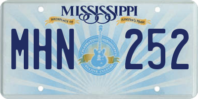 MS license plate MHN252