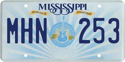 MS license plate MHN253