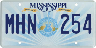 MS license plate MHN254