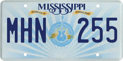 MS license plate MHN255