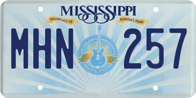 MS license plate MHN257