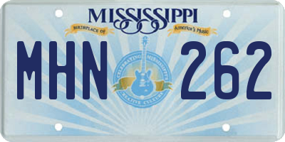 MS license plate MHN262