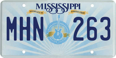 MS license plate MHN263