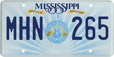 MS license plate MHN265