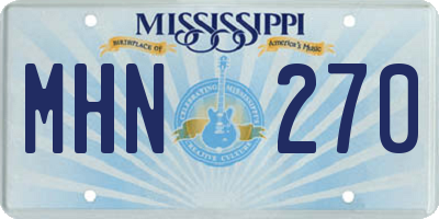 MS license plate MHN270