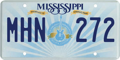 MS license plate MHN272