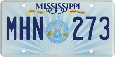 MS license plate MHN273