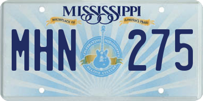 MS license plate MHN275