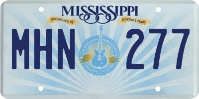 MS license plate MHN277