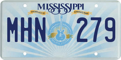MS license plate MHN279