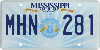 MS license plate MHN281
