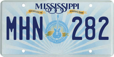 MS license plate MHN282
