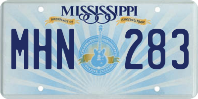 MS license plate MHN283