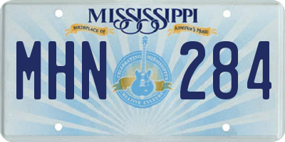 MS license plate MHN284