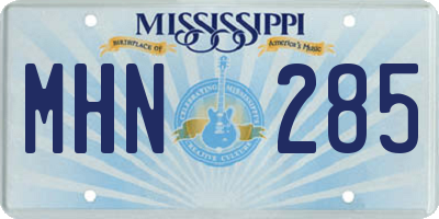 MS license plate MHN285