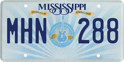 MS license plate MHN288