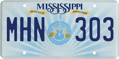 MS license plate MHN303