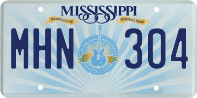 MS license plate MHN304