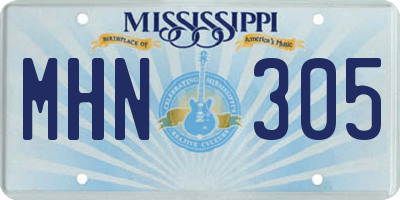 MS license plate MHN305