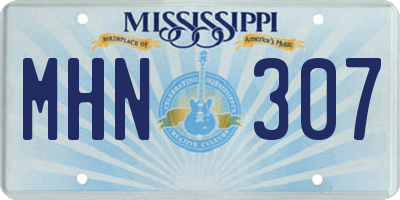 MS license plate MHN307