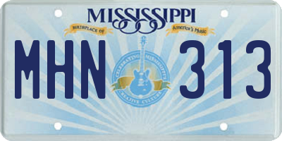 MS license plate MHN313
