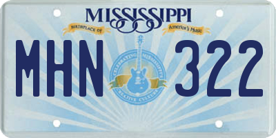 MS license plate MHN322