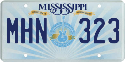 MS license plate MHN323