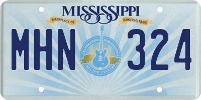 MS license plate MHN324