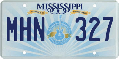 MS license plate MHN327