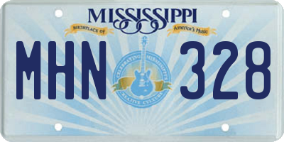 MS license plate MHN328