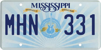 MS license plate MHN331