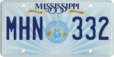 MS license plate MHN332