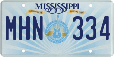 MS license plate MHN334